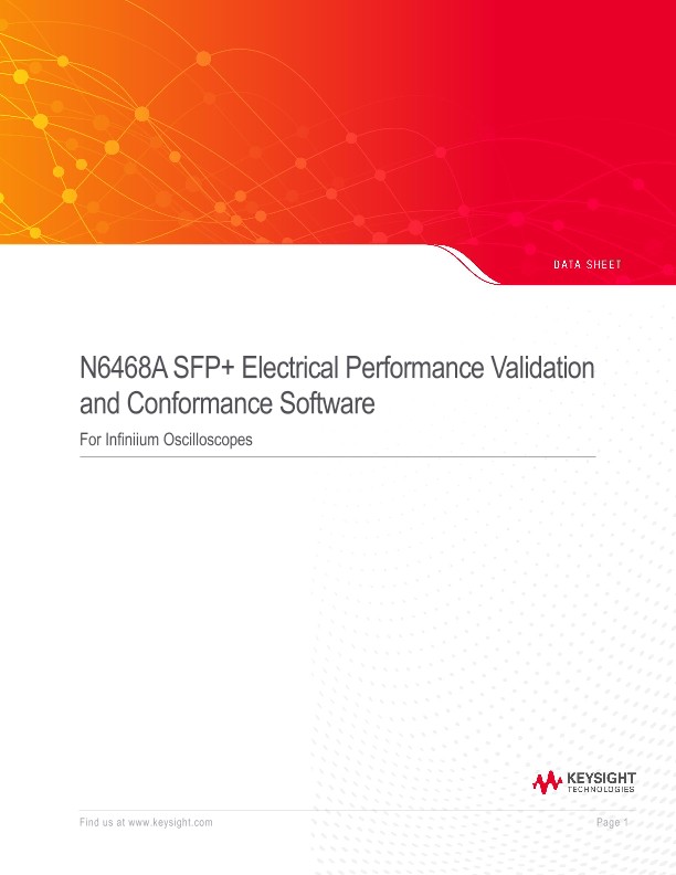 N6468A SFP+ Electrical Performance Validation and Conformance Software