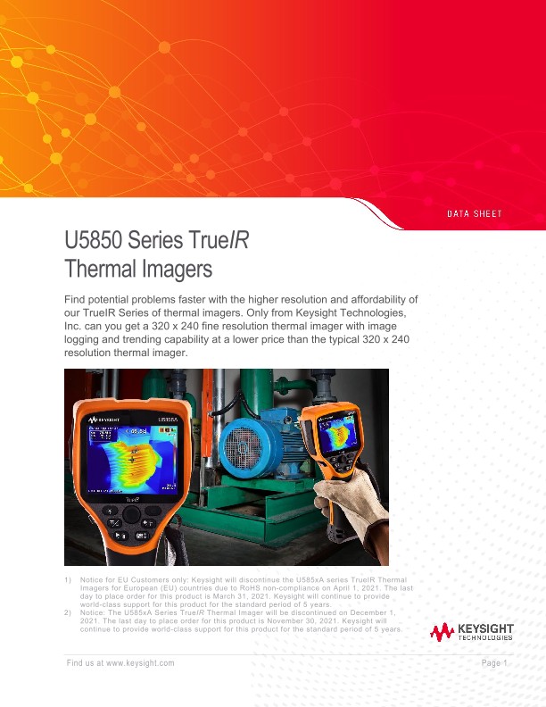 U5850 Series TrueIR Thermal Imagers