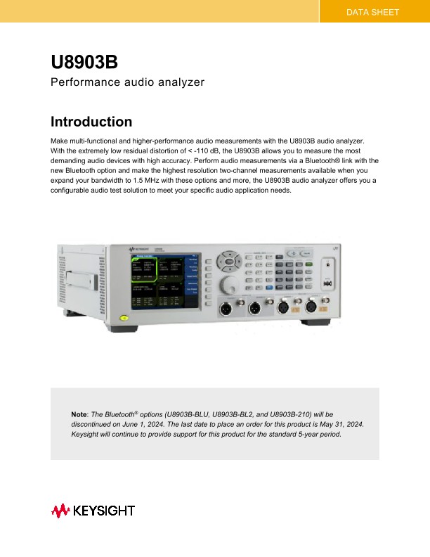 U8903B Performance Audio Analyzer