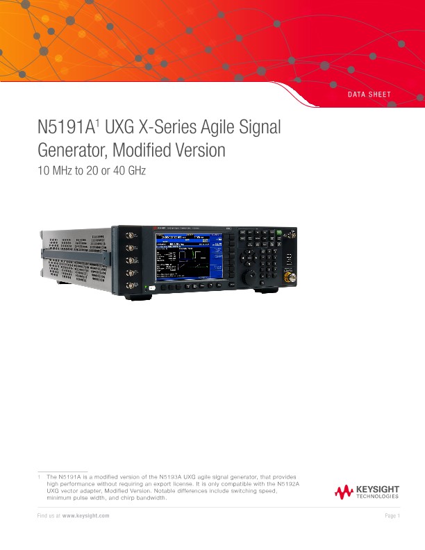 N5191A UXG X-Series Agile Signal Generator, Modified Version