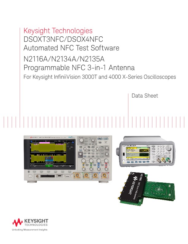 DSOXT3NFC/DSOX4NFC Automated NFC Test Software, N2116A/N2134A/N2135A Programmable NFC 3-in-1 Antenna