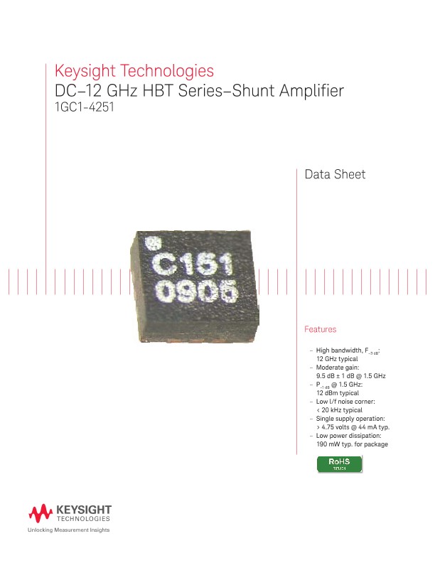 1GC1-4251 DC–12 GHz HBT Series–Shunt Amplifier