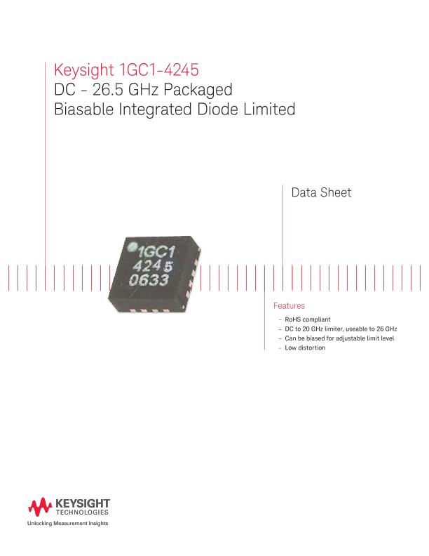 1GC1-4245 DC - 26.5 GHz Packaged Biasable Integrated Diode Limited