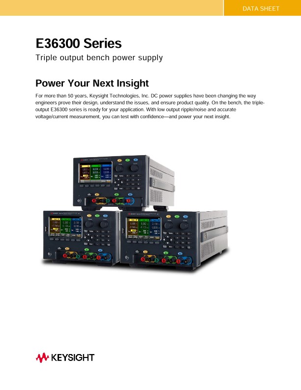 E36300 Series Triple Output Bench Power Supply