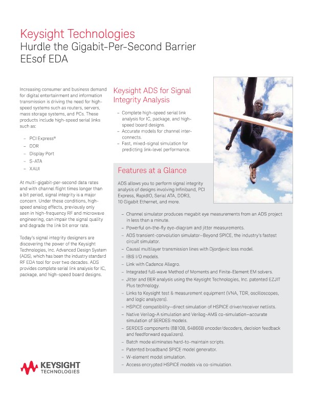 Hurdle the Gigabit-Per-Second Barrier EEsof EDA