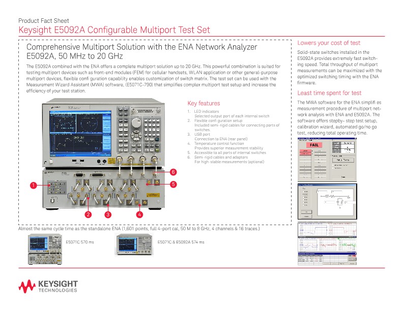 E5092A Configurable Multiport Test Set – Product Fact Sheet