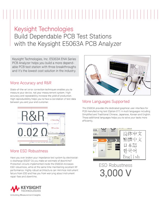 Build Dependable PCB Test Stations with the Keysight E5063A PCB Analyzer