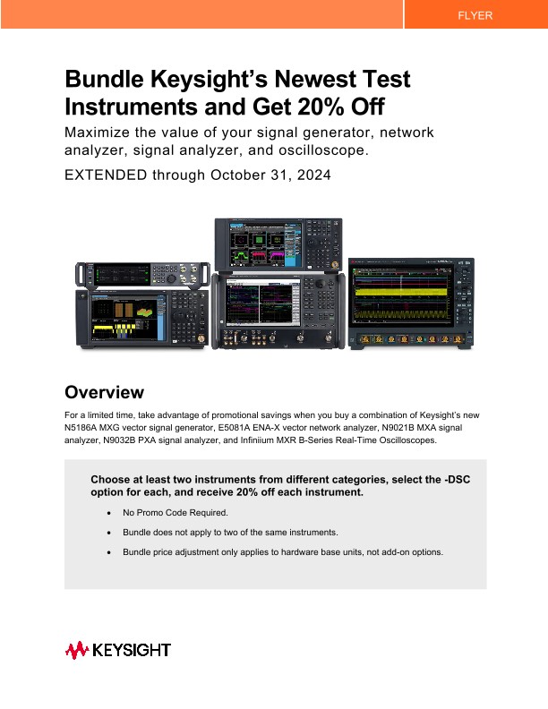 Bundle Keysight’s Newest Test Instruments and Get 20% Off 