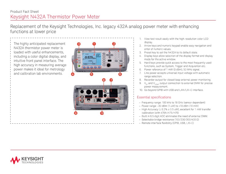 N432A Thermistor Power Meter