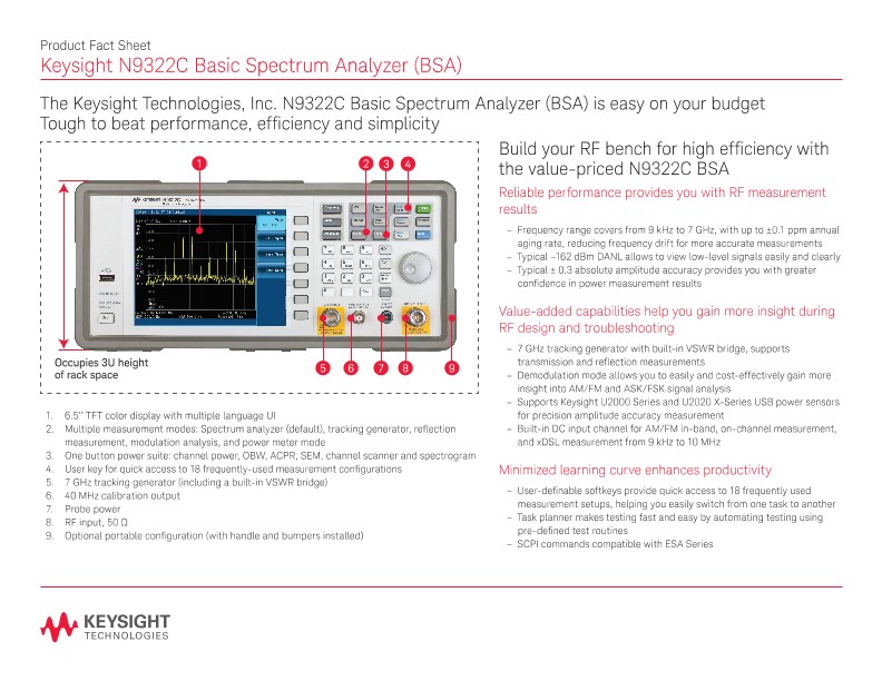 Distributor Blank: N9322C Basic Spectrum Analyzer (BSA) 