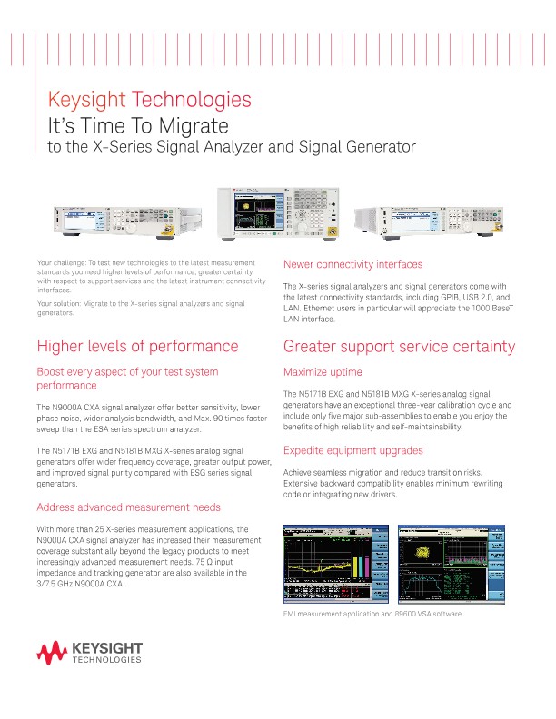 It’s Time To Migrate to the X-Series Signal Analyzer and Signal Generator