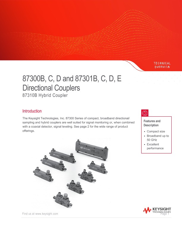 87300B,C,D and 87301B,C,D,E Directional Couplers