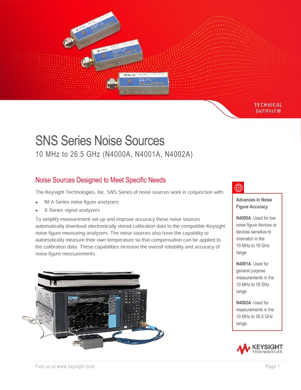 SNS Series Noise Sources