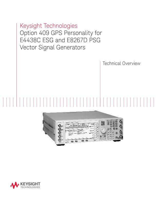 Option 409 GPS Personality for E4438C ESG and E8267D PSG Vector Signal Generators 