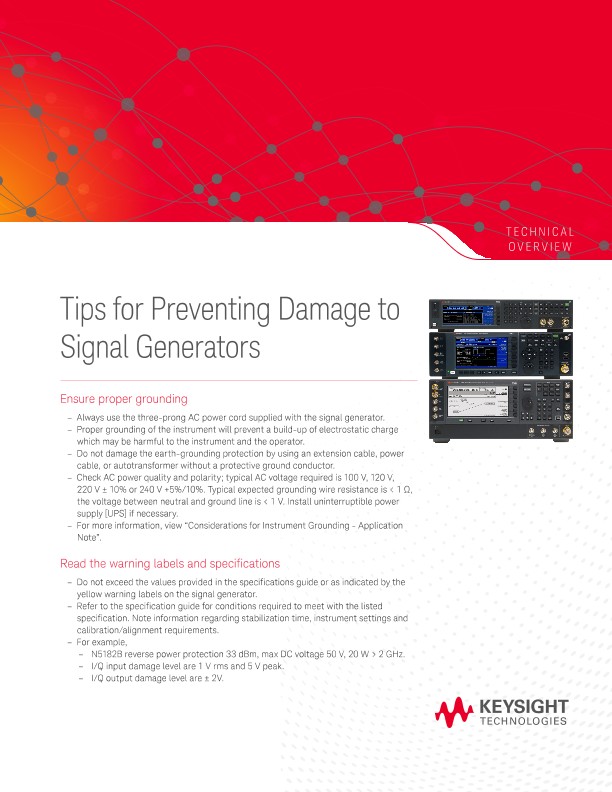 Tips for Preventing Damage to Signal Generators 