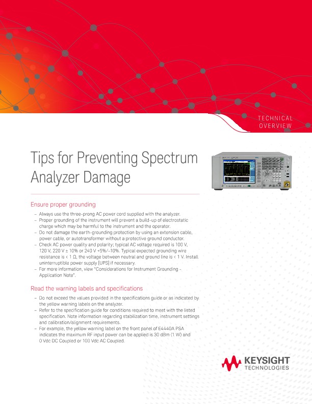 Tips for Preventing Spectrum Analyzer Damage 