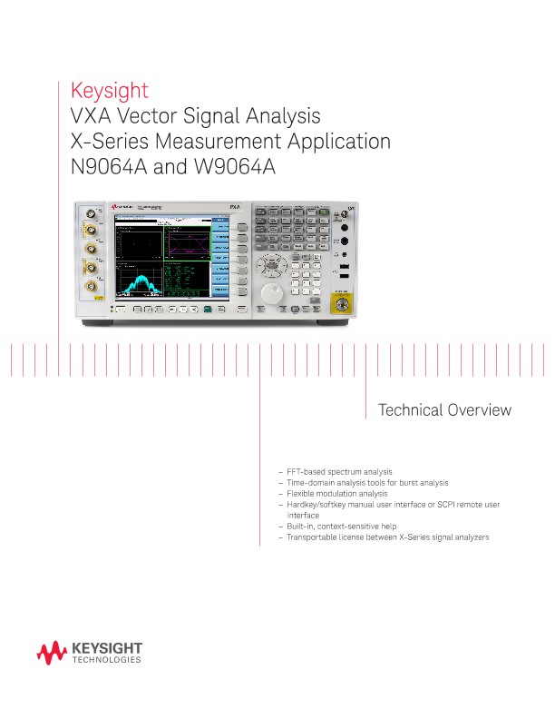 VXA Vector Signal Analysis X-Series Measurement Application N9064A and W9064A