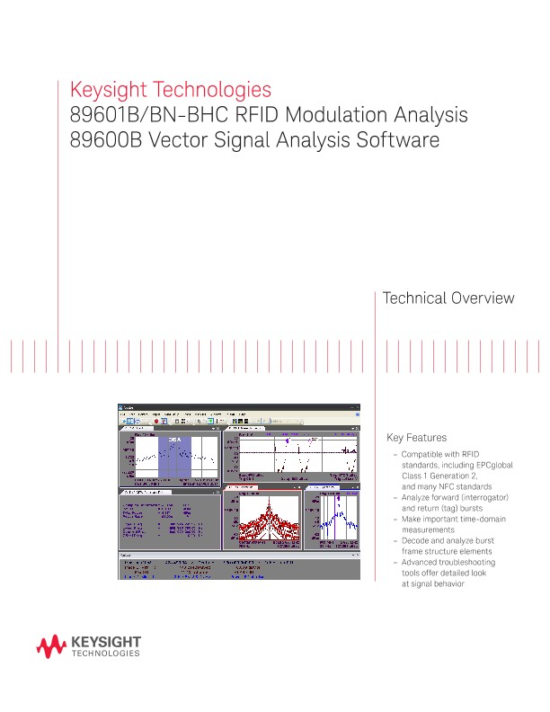 89601B/BN-BHC RFID Modulation Analysis, 89600B Vector Signal Analysis Software