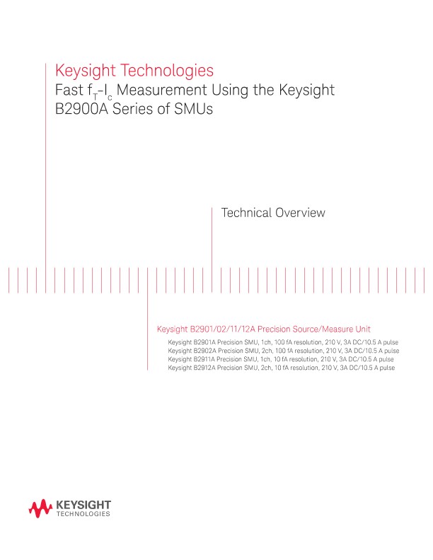 Fast fT-Ic Measurement Using the Keysight B2900A Series of SMUs