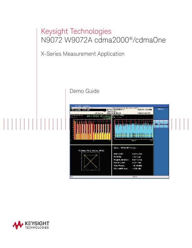 N9072 W9072A cdma2000®/cdmaOne X-Series Measurement Application