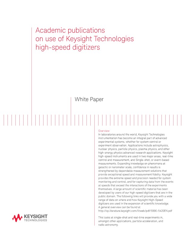 Research Papers: Academic publications on use of  high-speed digitizers