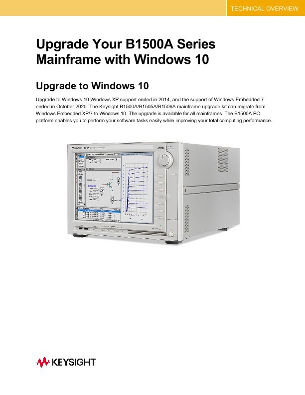 Upgrade Your B1500A Series Mainframe with Windows 10