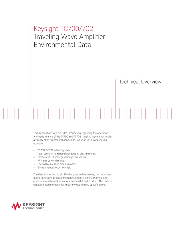 TC700/702 Traveling Wave Amplifier Environmental Data
