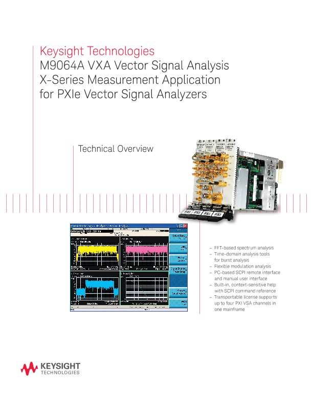 M9064A VXA Vector Signal Analysis X-Series Measurement Application for PXIe Vector Signal Analyzers