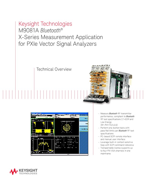 M9081A Bluetooth® X-Series Measurement Application for PXIe Vector Signal Analyzers