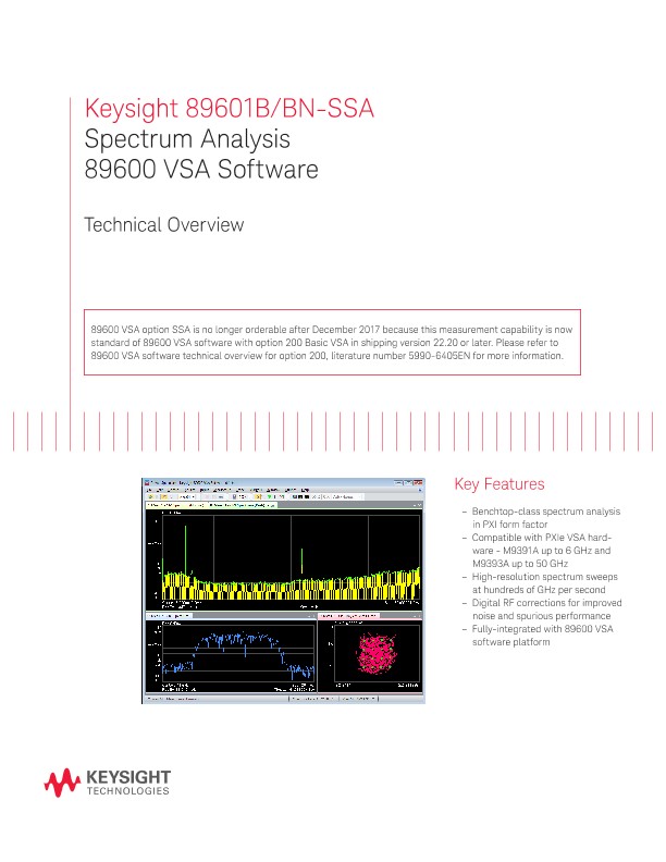 89601B/BN-SSA Spectrum Analysis 89600 VSA Software