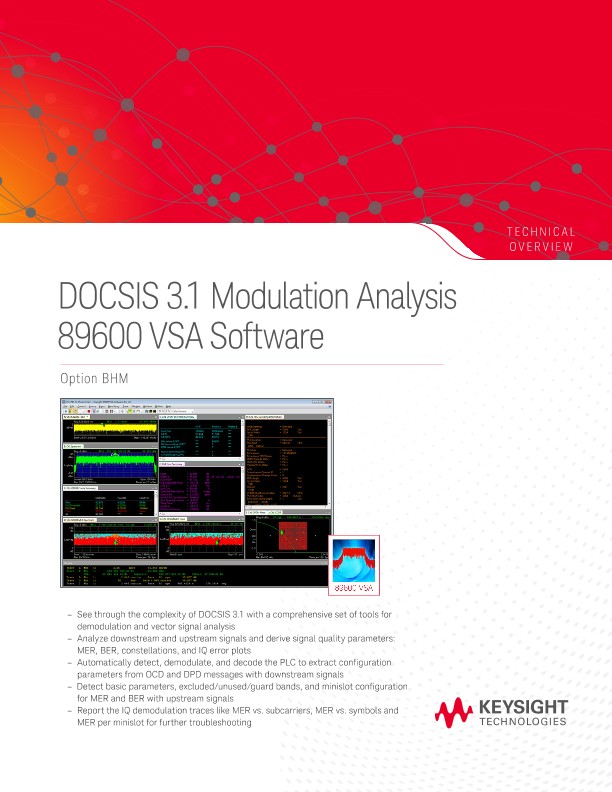 DOCSIS 3.1 Modulation Analysis 89600 VSA Software 