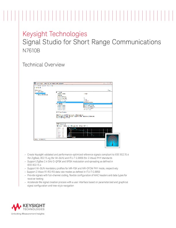 N7610B Signal Studio for Short Range Communications