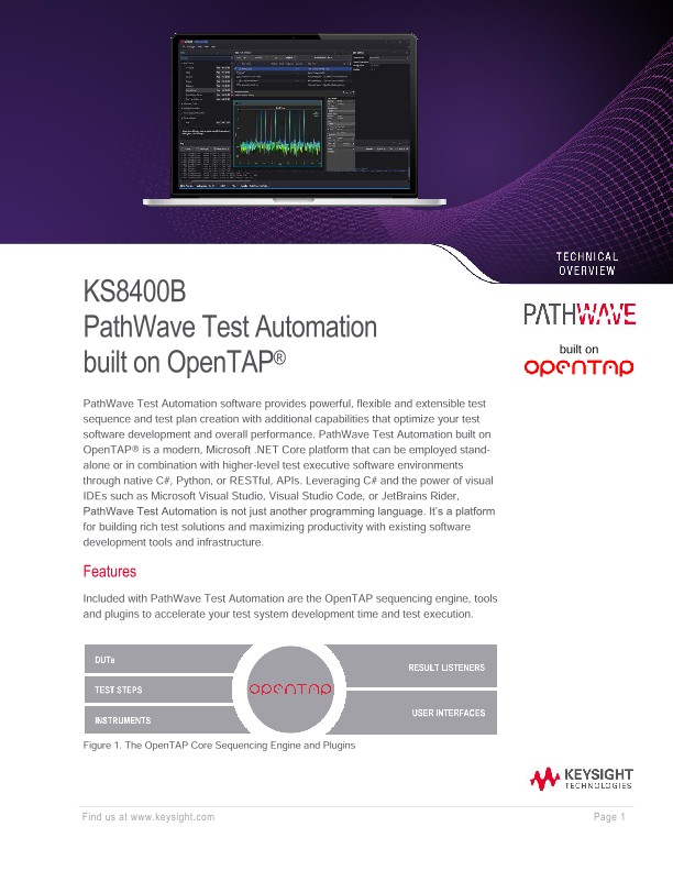 KS8400B PathWave Test Automation built on OpenTAP®