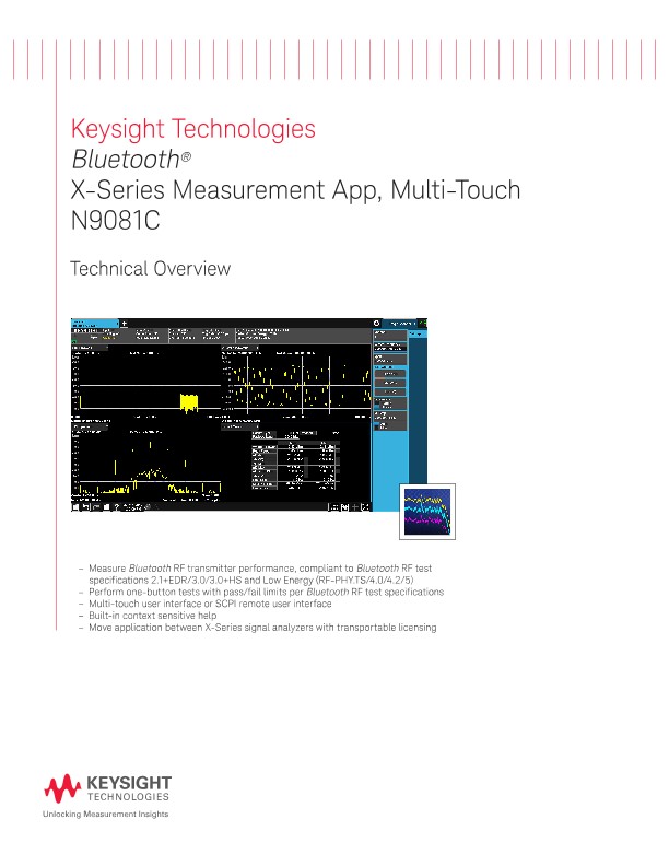 N9081C Bluetooth X-Series Measurement App, Multi-Touch