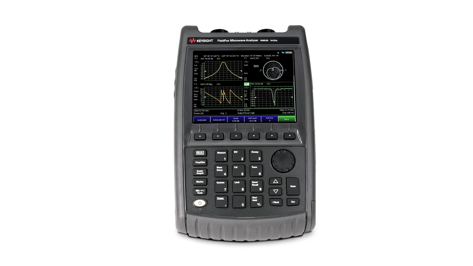 FieldFox Handheld Antenna Analyzer measuring s-parameters