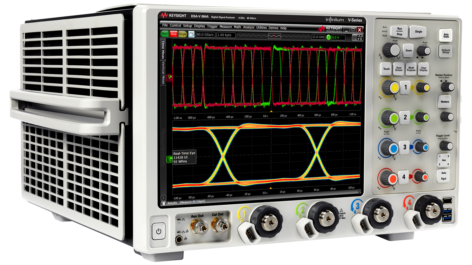 Angled view of Infiniium V-Series High-Performance Real-Time Oscilloscope