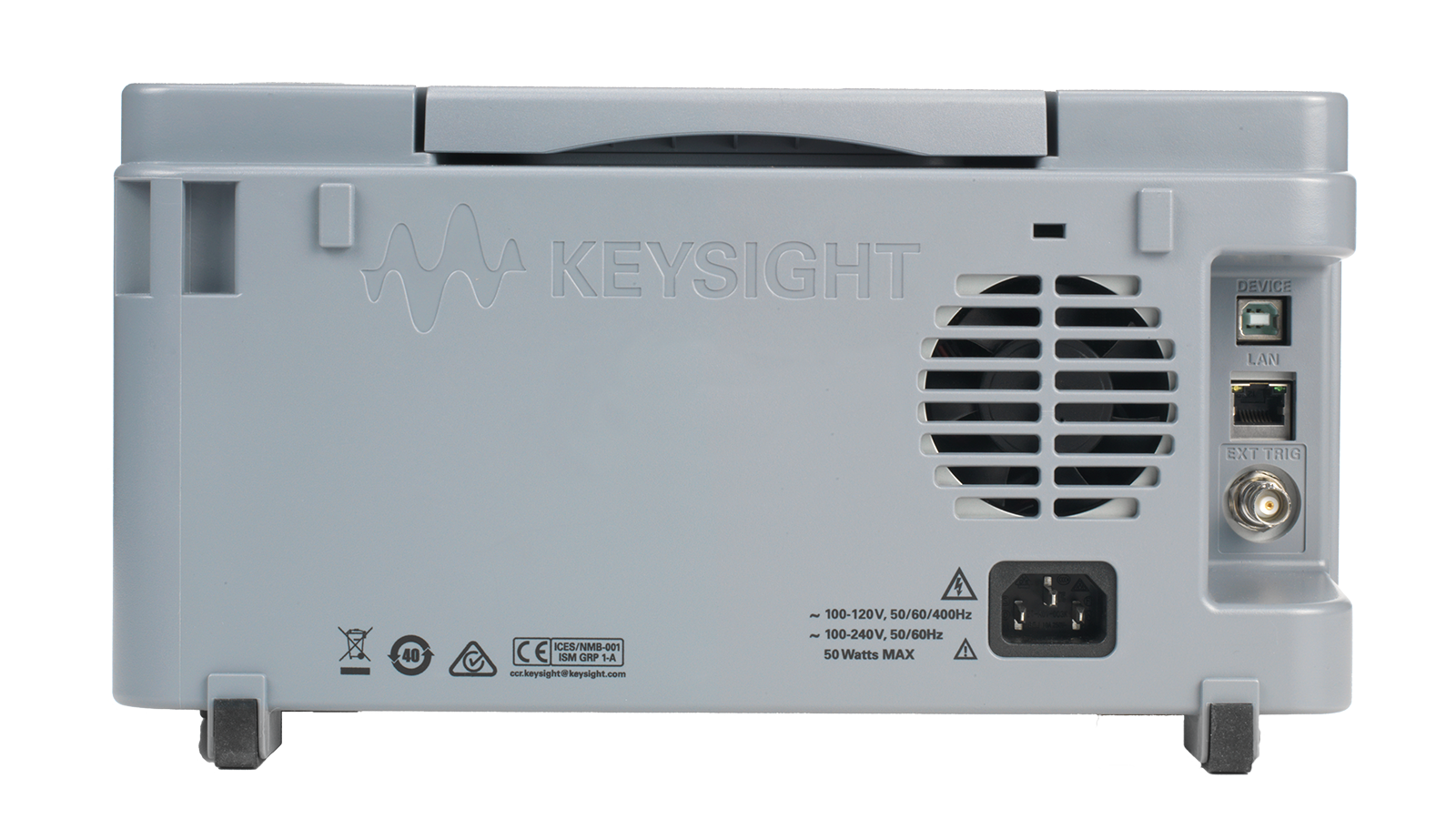 Back side of Keysight InfiniiVision 1000 X-Series Oscilloscope