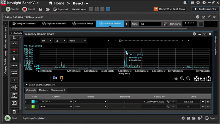 Software Interface | Frequency Domain Analysis Using Benchvue