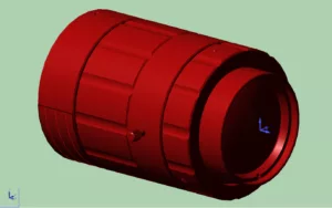 3D rendering of an optical lens