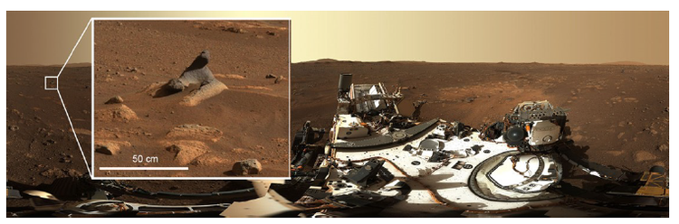 View from the Mastcam-Z of Mars and a close-up