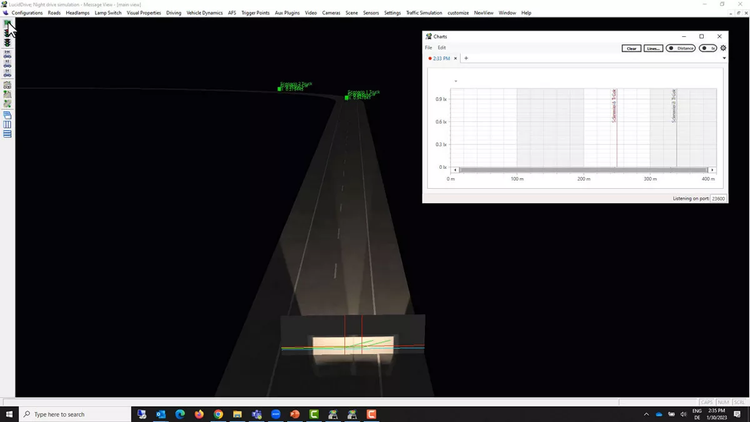 A night drive simulation in LucidView