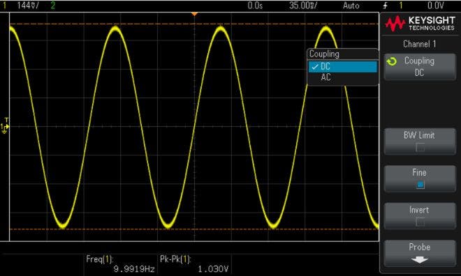 A DC Coupled sine wave