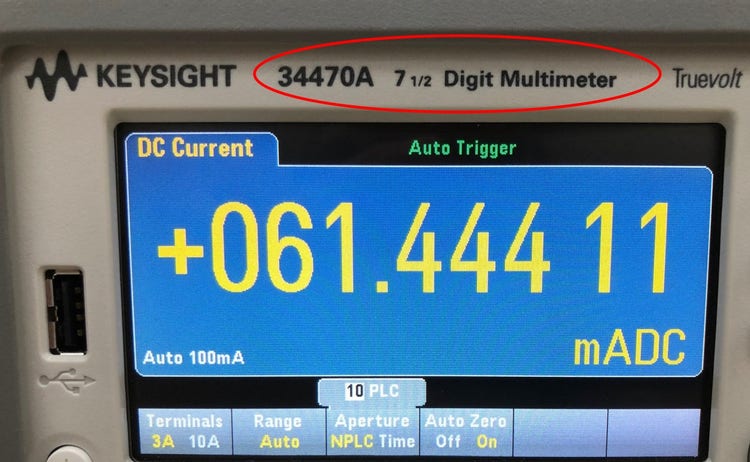 Bench DMM with digits displayed