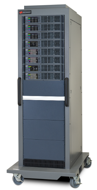 This rack uses 8 Keysight MP4300A SAS units to deliver 24 channels of simulation