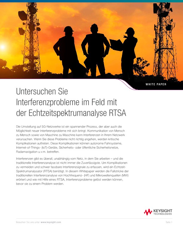 Interferenzprobleme im Feld mit einem Echtzeit-Spektrumanalysator (RTSA) messen.