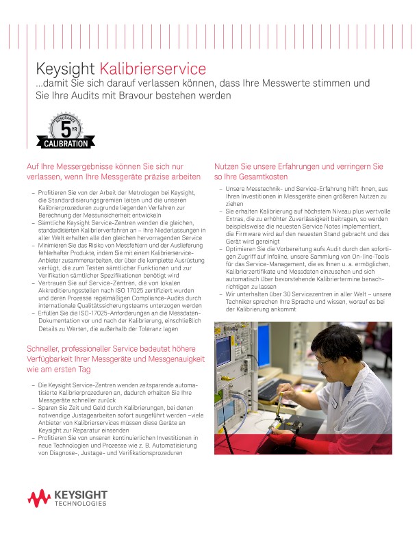 Keysight Kalibrierservice
