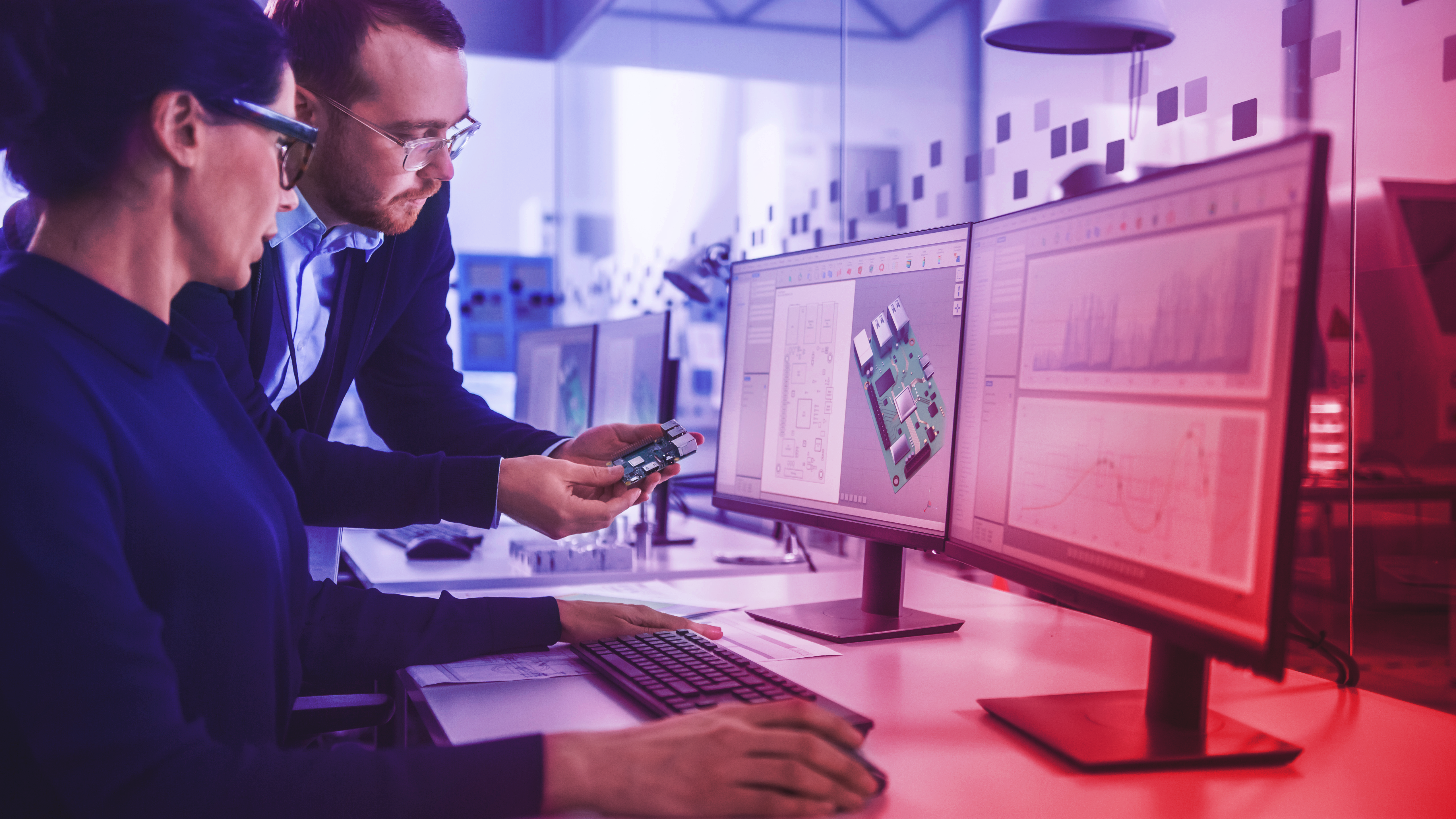 Keysight optical solutions representative in office setting