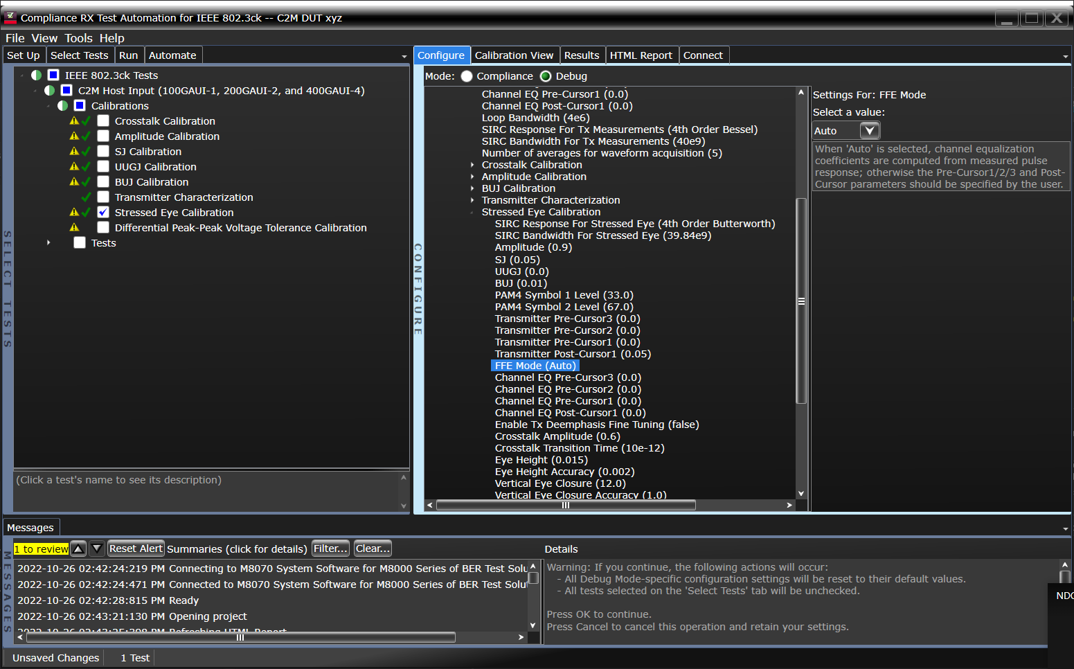 M8091CKCA Compliance and Debug Mode