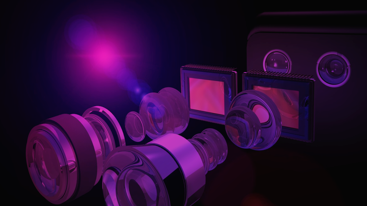Rendering of lens components illustrating capabilities with ImSym software