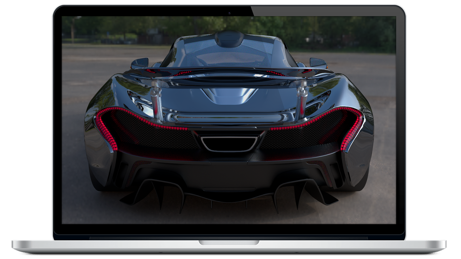 Car on laptop screen, generated by VisionSym